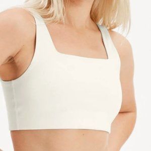 Girlfriend Collective Tommy Crop Bra - Ivory - M BRAND NEW